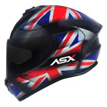 Capacete ASX Draken - UK Preto fosco/Vermelho/Azul