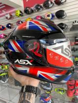 Capacete Asx Draken Uk Preto Vermelho Azul Capacete Asx Draken Uk Preto Vermelho Azul