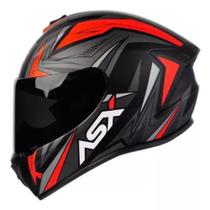 Capacete Asx Draken Vector Fosco - Preto/Cinza/Vermelho