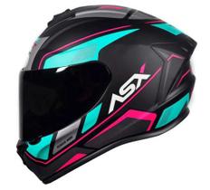 Capacete Asx Draken Wind Fosco - Preto/Tiffany/Pink-62 (Gg)