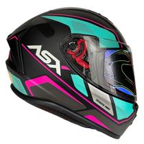 Capacete Asx Draken Wind Preto Fosco Tiffany Rosa