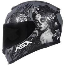 Capacete ASX Eagle Catrina - Cinza/Branco/Preto Fosco