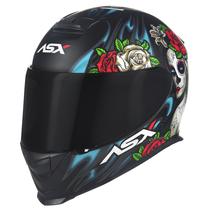 Capacete asx eagle catrina fosco preto azul vermelho masculino feminino