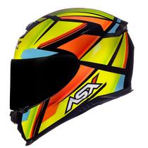 Capacete Asx Eagle Explorer Brilho Preto/Amarelo/Laranja