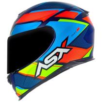 Capacete ASX Eagle Fast Fosco Azul Vermelho Azul