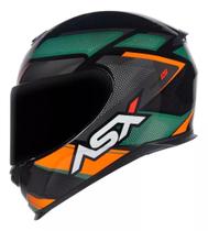 Capacete ASX Eagle Fast Preto Brilho / Verde / Grafite