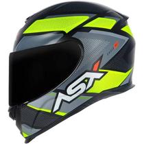 Capacete Asx Eagle Fast Preto Fosco / Amarelo / Cinza