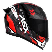 Capacete Asx Eagle Racing Diagon Brilho Preto/ GRF/ Vermelho