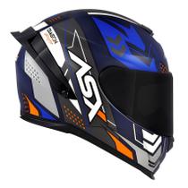 Capacete Asx Eagle Racing Diagon Fosco Azul/ Azul/ Branco