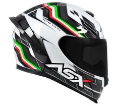 Capacete Asx Eagle Racing Italy Gloss - Branco - 58 (M)