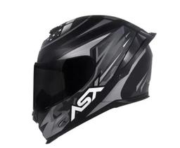 Capacete Asx Eagle Racing Patriot Fosco-Preto/Grafite/Prata-58(M)