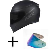 Capacete ASX Eagle Solid Preto Fosco Mais Viseira Camaleão Capacete ASX Eagle Solid Preto Fosco Mais Viseira Camaleão