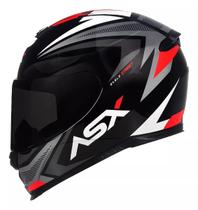 Capacete Asx Eagle Street Brilho Preto Grafite Branco Moto