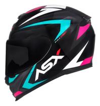 Capacete ASx Eagle Street Brilho Preto Tifany Rosa