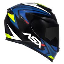 Capacete ASX Eagle Street Preto / Azul / Amarelo