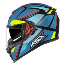 Capacete Asx Eagle Sv Explorer Fosco Preto/Azul/Amarelo
