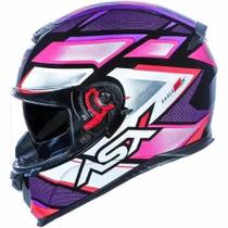 Capacete Asx Eagle Sv Fast Brilho Preto / Lilas / Rosa
