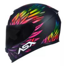 Capacete ASX Eagle Vibes Preto Fosco/ Color