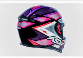 Capacete ASX fast brilho preto e lilás Eagle Sv