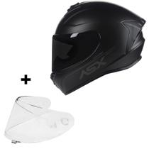 Capacete Asx Moto Preto Fosco Masculino Feminino + Viseira