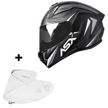 Capacete Asx Moto Vector Preto Masculino Esportivo + Viseira