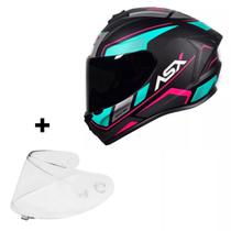 Capacete Asx Moto Wind Rosa Feminino Esportivo + Viseira