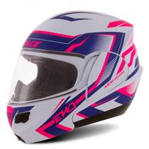 Capacete Attack Evo Brilhante Branco - Rosa 56 - Pro Tork