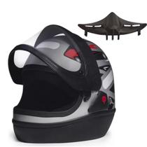 Capacete Automático San Marino Grafic Prata Mais Narigueira Capacete Automático San Marino Grafic Prata Mais Narigueira