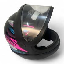 Capacete Automatico Style 60 Preto Rosa Ebf Capacete Automatico Style 60 Preto Rosa Ebf