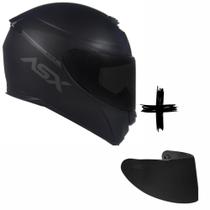 Capacete Axxis Asx Eagle Solid Preto Fosco + Viseira Fumê