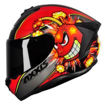 Capacete Axxis Draken Bomb Fosco Preto Vermelho