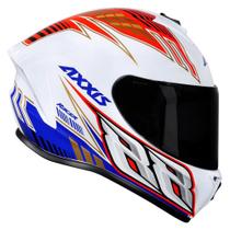 Capacete Axxis Draken Racer Gloss Branco/Vermelho - 58 (M)