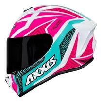 Capacete Axxis Draken Tracer Branco Rosa Tifany Feminino