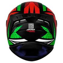 Capacete Axxis Draken Tracer Preto Fosco Vermelho Verde