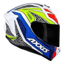 Capacete Axxis Draken Tracer White/Blue/Grey Brilho