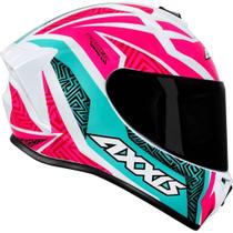 Capacete Axxis Draken Tracers - Branco/Rosa/Azul TAM 56 Capacete Axxis Draken Tracers - Branco/Rosa/Azul TAM 56
