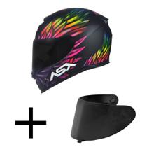 Capacete Axxis Eagle ASX Vibes Preto Fosco Mais Viseira Fumê