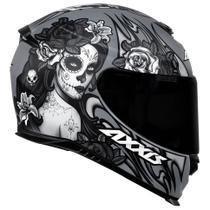 Capacete Axxis Eagle Catrina Matte - Cinza/Branco/Preto