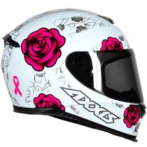 Capacete Axxis Eagle Flowers Branco/Rosa
