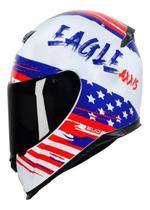 Capacete Axxis Eagle Independence Branco Azul e Vermelho