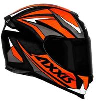 Capacete Axxis Eagle Power Gloss - Preto/Laranja/Cinza - 58 (M)