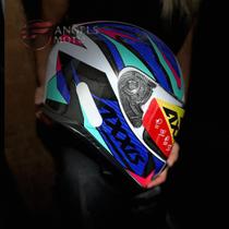 Capacete Axxis Eagle Power Gloss White Purple Tifany