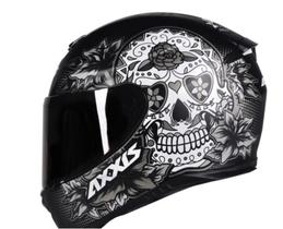 Capacete Axxis Eagle Skull Preto Fosco-Cinza