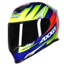 Capacete axxis eagle speed azul/amarelo