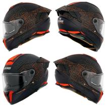 Capacete axxis hawk evo cubik b4 orange matte óculos interno