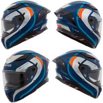 Capacete axxis panther tribute c7 blue gloss óculos interno
