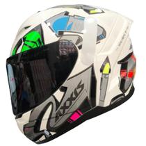 Capacete Axxis Segment Arrows A2 Cinza Branco Brilho