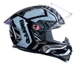 Capacete b-12 phanton preto brilho prata Capacete b-12 phanton preto brilho prata