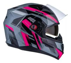 Capacete B40 Bieffe Vtour Preparado Cinza Pink+ Óculos Solar Capacete B40 Bieffe Vtour Preparado Cinza Pink+ Óculos Solar