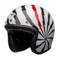 Capacete Bell Custom 500 Vertigo Branco Preto Vermelho 56 - Bell Helmets